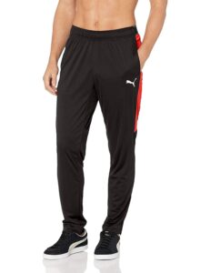 puma mens speed pants, black/red, large us