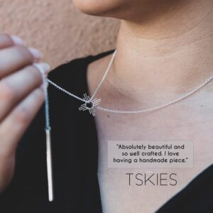 Turquoise Skies TSKIES Enchantment: Sterling Silver Lariat Zia Necklace