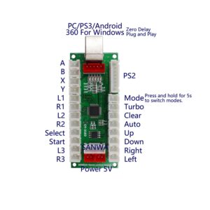 SJ@JX Arcade Game DIY Kit Zero Delay PS USB Encoder Mechanical Keyboard Switch PC PS3 Android Xbox360 Arcade 2Pin Button Arcade Joystick Controller