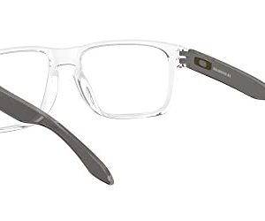 Oakley Men's Ox8156 Holbrook Rx Square Prescription Eyeglass Frames, Polished Clear/Demo Lens, 56 mm