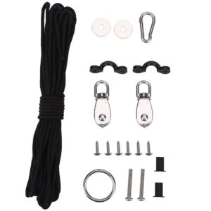 Dioche Anchor Trolley Kit, Stable Kayak Canoe Anchor Trolley Kit System with Pulley Pad Eye Ring Hook Set, Kayak Accessories for Kayaks Canoes Boat