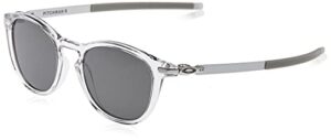 oakley men's oo9439 pitchman r round sunglasses, polished clear/prizm black, 50 mm