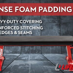 Lifeline Flat Weight Bench Heavy Duty 11-Gauge Steel with Transport Wheels and Handle for Home Gym Workouts