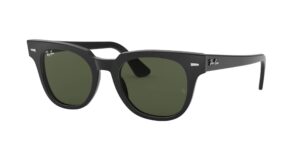 ray-ban rb2168 meteor square sunglasses, black/g-15 green, 50 mm