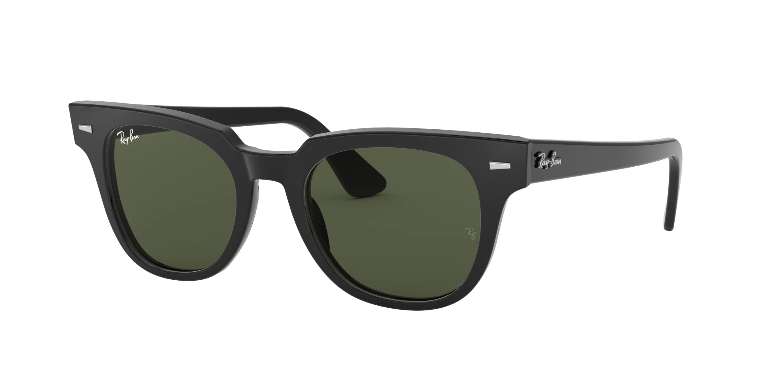 Ray-Ban RB2168 Meteor Square Sunglasses, Black/G-15 Green, 50 mm