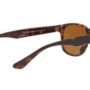 Ray-Ban Rb2184f Low Bridge Fit Square Sunglasses, Tortoise/B-15 Brown, 57 mm