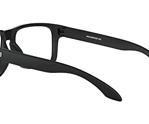 Oakley Men's Ox8156 Holbrook Rx Square Prescription Eyeglass Frames, Satin Black Silver Icon/Demo Lens, 56 mm