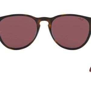 Ray-Ban RB4171 Erika Round Sunglasses, Havana/Dark Violet, 54 mm