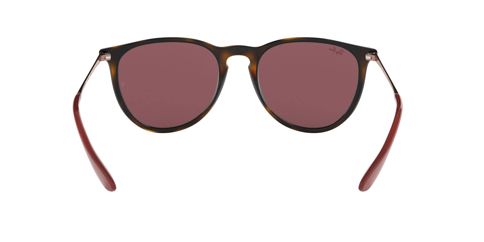 Ray-Ban RB4171 Erika Round Sunglasses, Havana/Dark Violet, 54 mm