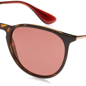 Ray-Ban RB4171 Erika Round Sunglasses, Havana/Dark Violet, 54 mm