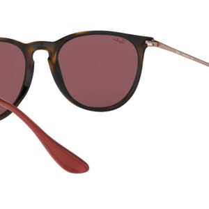 Ray-Ban RB4171 Erika Round Sunglasses, Havana/Dark Violet, 54 mm