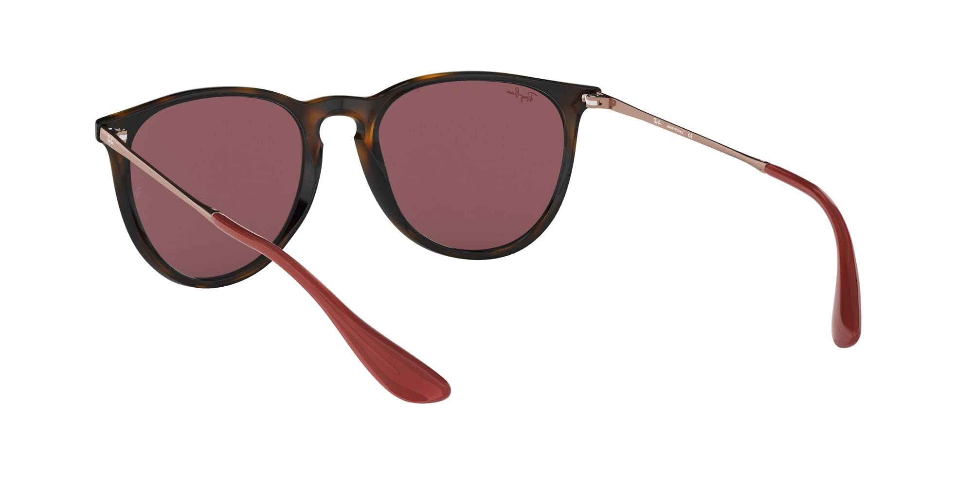 Ray-Ban RB4171 Erika Round Sunglasses, Havana/Dark Violet, 54 mm