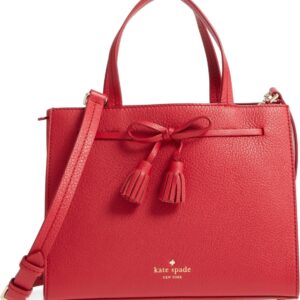 Kate Spade New York Hayes Street Isobel Sam Pebble Leather Satchel Bag, Rosso Red