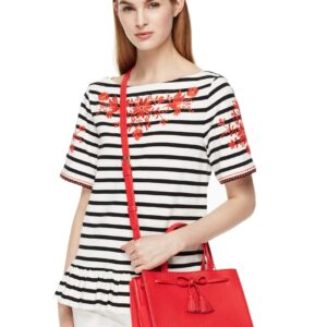 Kate Spade New York Hayes Street Isobel Sam Pebble Leather Satchel Bag, Rosso Red