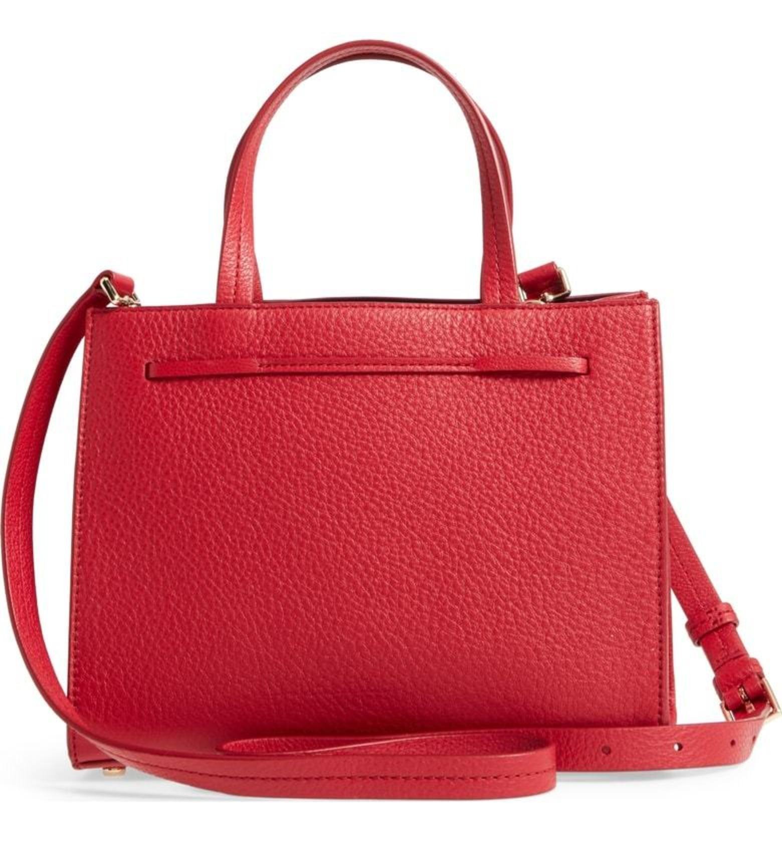 Kate Spade New York Hayes Street Isobel Sam Pebble Leather Satchel Bag, Rosso Red