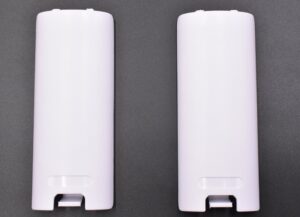 art&beauty 2 pack of replacement battery back door cover shell for nintendo wii remote controller (white)