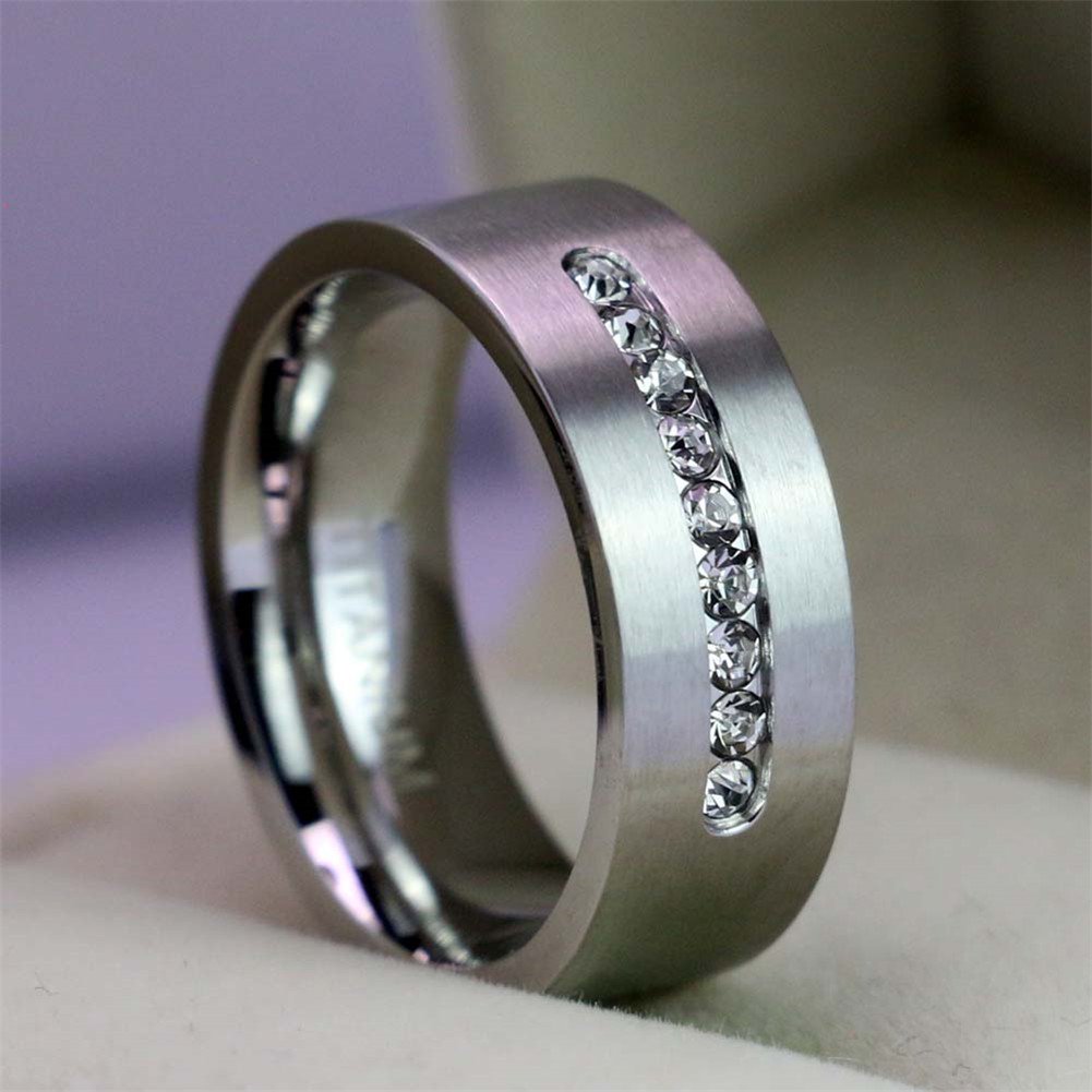 LOVERSRING His and Hers Engagement Wedding Rings Bands Set Stainless Steel Cubic Zirconia Promise Anniversary Ring for Women CZ Couples Bridal Sets Mens Matching Band