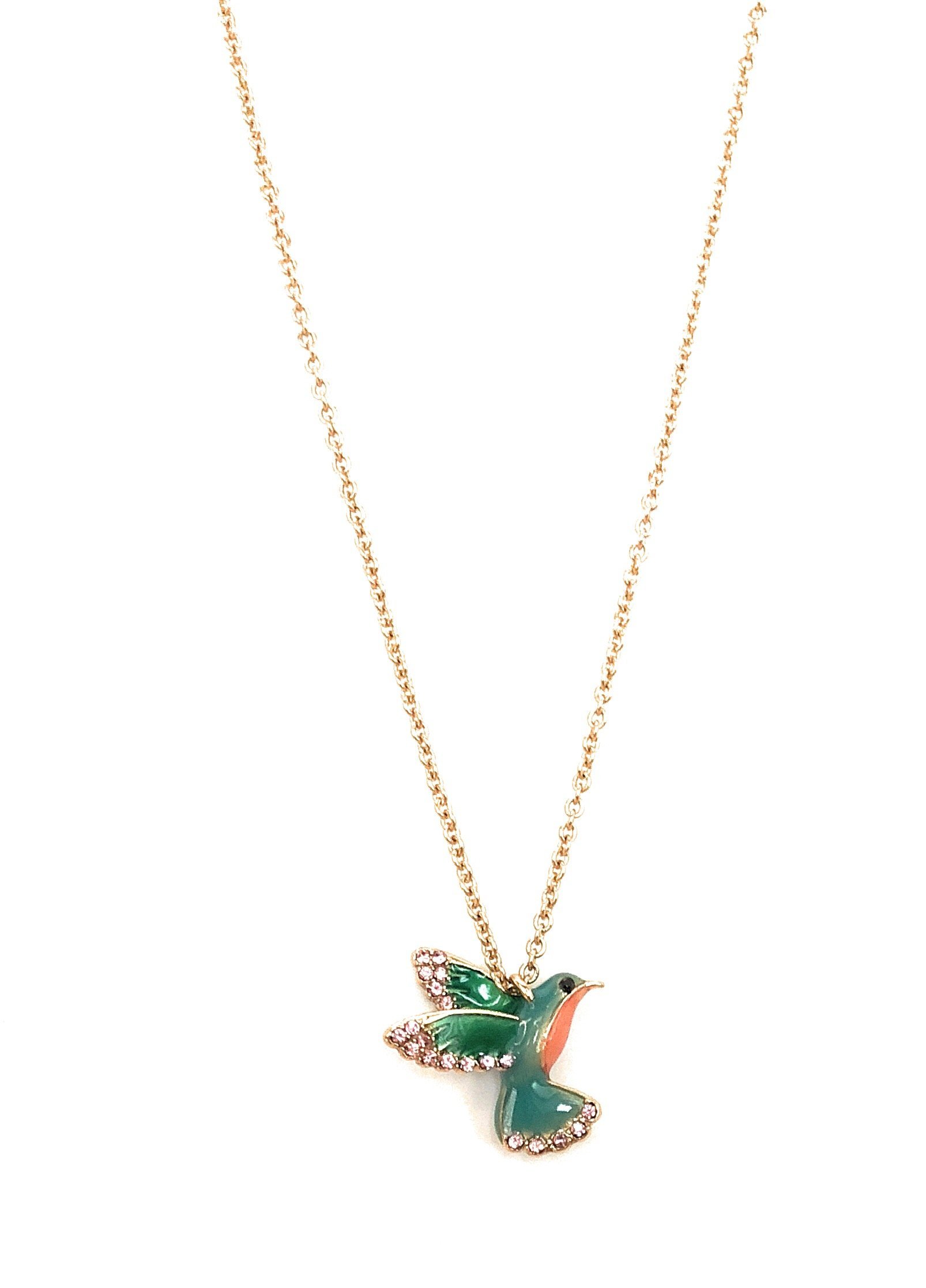 Kate Spade womens New York Hummingbird Mini Pendant Necklace, 17in + 3in Extender