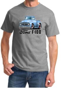 1956 ford f100 f-100 pickup truck full color design tshirt xl grey