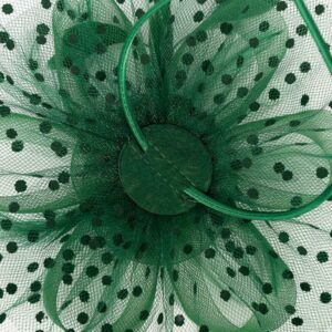 St Patricks Day Fascinators Hat for Women Tea Party Headband Kentucky Derby Wedding Cocktail Mesh 7" Hair Clip 1pc