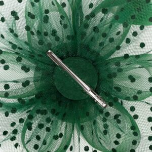 St Patricks Day Fascinators Hat for Women Tea Party Headband Kentucky Derby Wedding Cocktail Mesh 7" Hair Clip 1pc