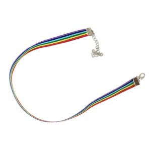 Sameno Rainbow Choker Necklace Pride LGBT Clavicle Chain Ribbon Simple Necklace