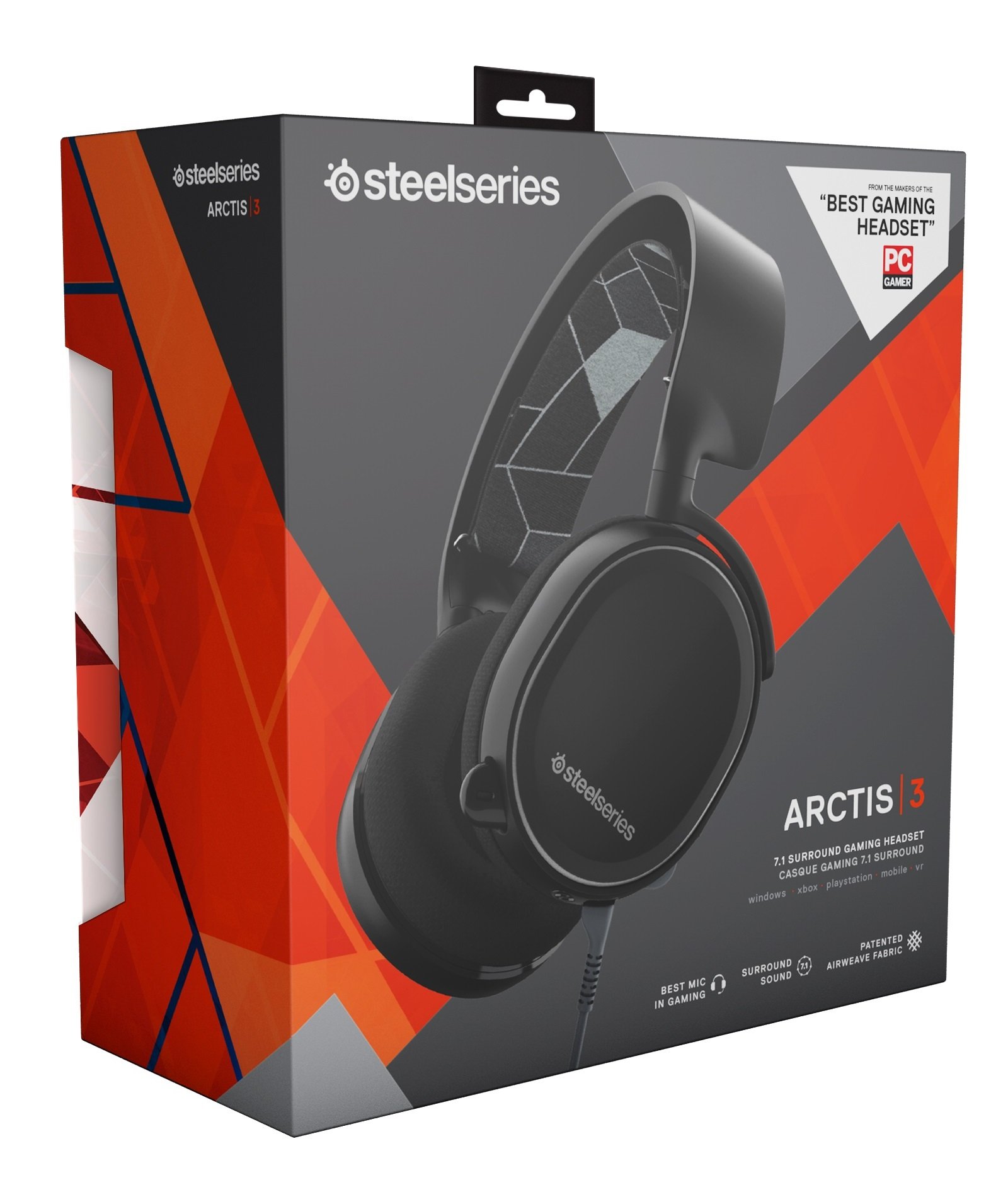 SteelSeries Arctis 3 - All-Platform Gaming Headset - for PC, PlayStation 5, Xbox One, Nintendo Switch - Black