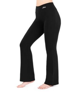 nirlon women's bootcut yoga pants - flare leggings yoga pants women soft & breathable womens yoga pants flared leggings regular & plus size yoga pants for women wide leg (3xl 28" inseam, black)