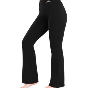 Nirlon Women's Bootcut Yoga Pants - Flare Leggings Yoga Pants Women Soft & Breathable Womens Yoga Pants Flared Leggings Regular & Plus Size Yoga Pants for Women Wide Leg (3XL 28" Inseam, Black)