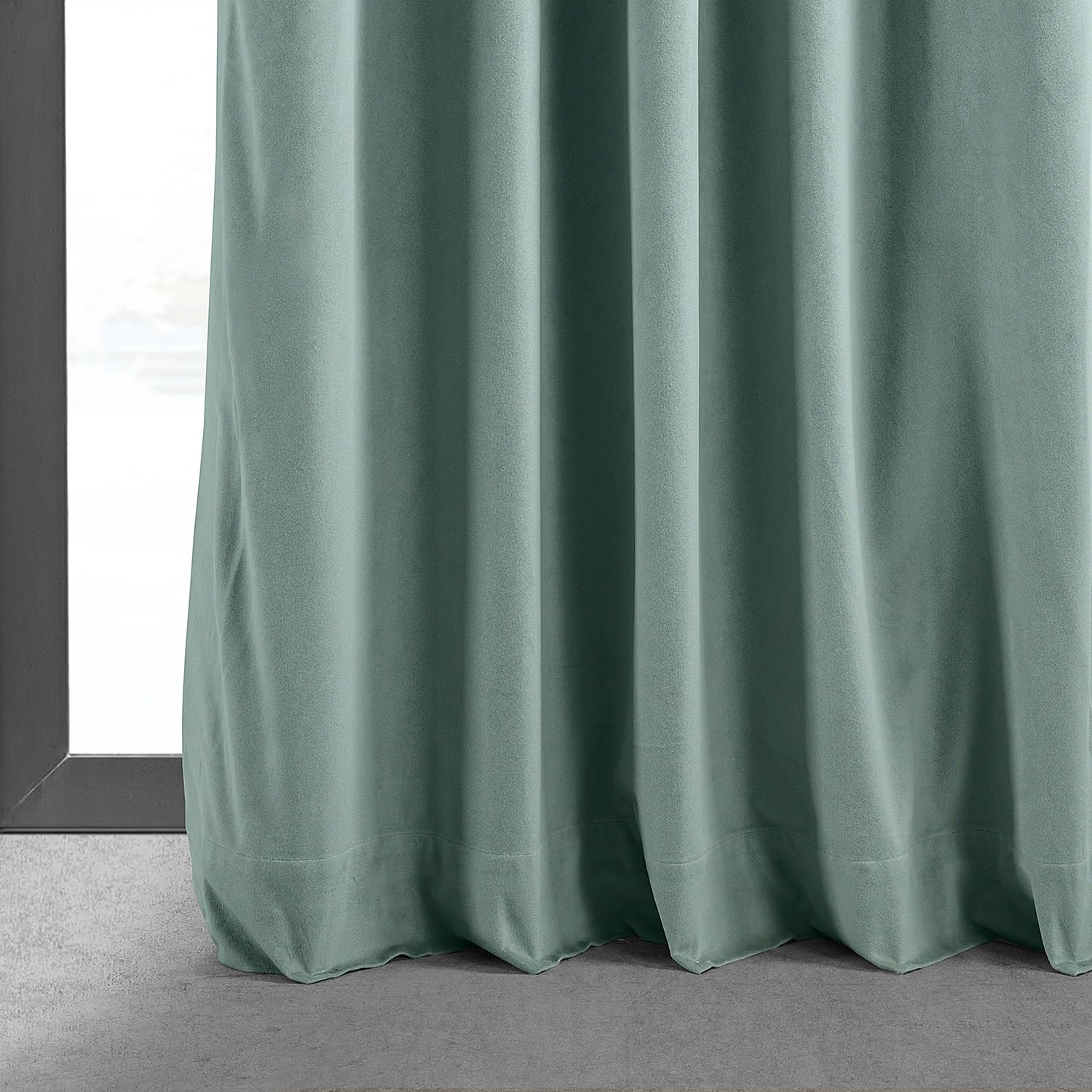 HPD Half Price Drapes Signature Velvet Thermal Blackout Curtains for Living Room 84 Inch Long (1 Panel) Rod Pocket Insulated Blackout Curtains for Bedroom Window Curtains, 50W x 84L, Skylark Blue