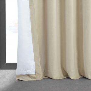 HPD Half Price Drapes Signature Velvet Thermal Blackout Curtains for Living Room 84 Inch Long (1 Panel) Rod Pocket Insulated Blackout Curtains for Bedroom Window Curtains, 50W x 84L, Neutral Ground