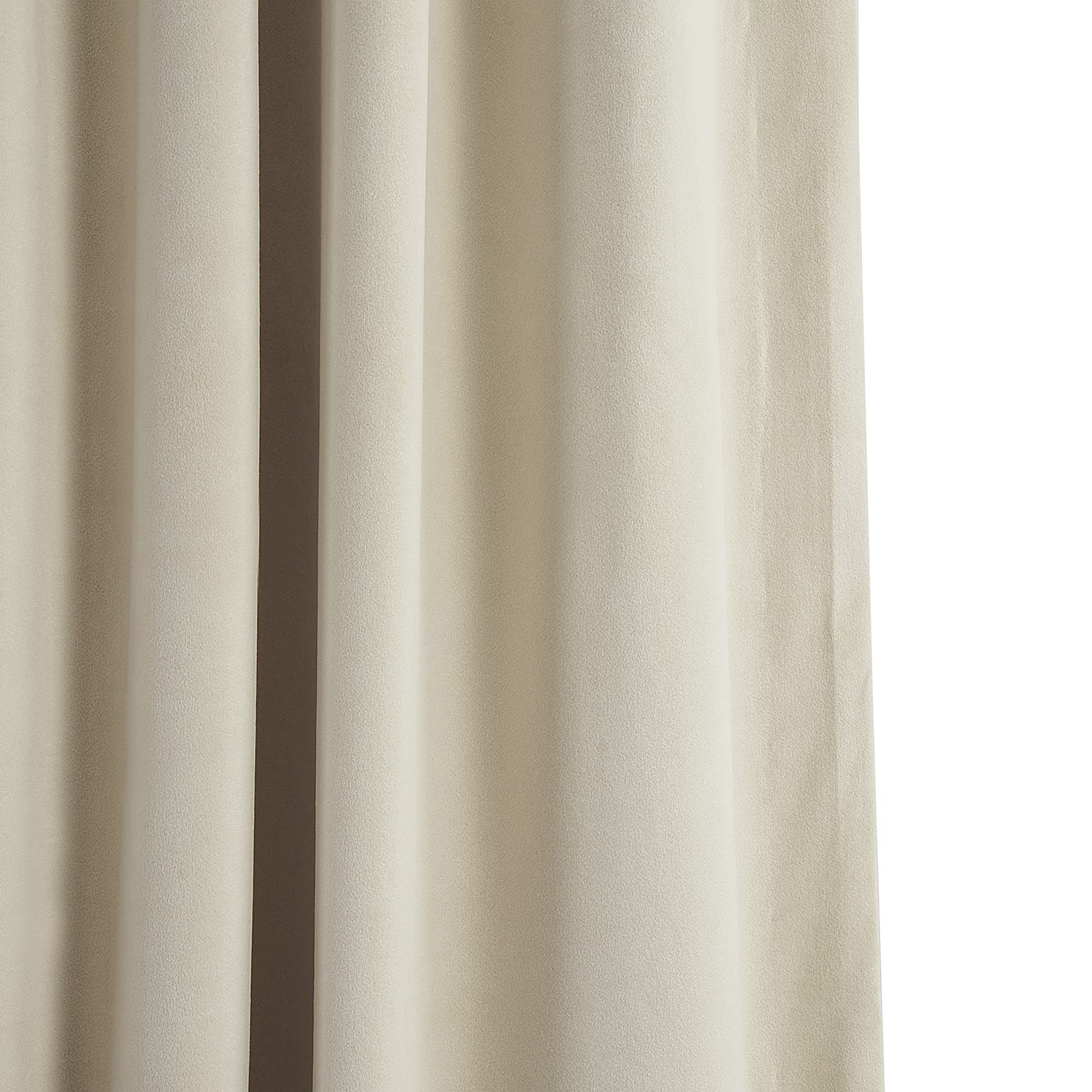 HPD Half Price Drapes Signature Velvet Thermal Blackout Curtains for Living Room 84 Inch Long (1 Panel) Rod Pocket Insulated Blackout Curtains for Bedroom Window Curtains, 50W x 84L, Neutral Ground