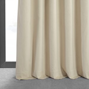 HPD Half Price Drapes Signature Velvet Thermal Blackout Curtains for Living Room 84 Inch Long (1 Panel) Rod Pocket Insulated Blackout Curtains for Bedroom Window Curtains, 50W x 84L, Neutral Ground