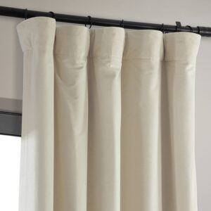 HPD Half Price Drapes Signature Velvet Thermal Blackout Curtains for Living Room 84 Inch Long (1 Panel) Rod Pocket Insulated Blackout Curtains for Bedroom Window Curtains, 50W x 84L, Neutral Ground