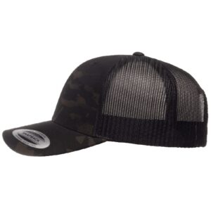 The Hat Pros | Yp Classics Retro Trucker Cap Structured Classic Yupoong Snapback Hat (Multicam Black)