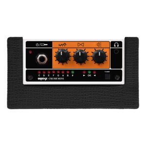 Orange Crush Mini Guitar Combo Amplifier - Black Bundle with Power Supply, Instrument Cable, Picks, and Austin Bazaar Polishing Cloth