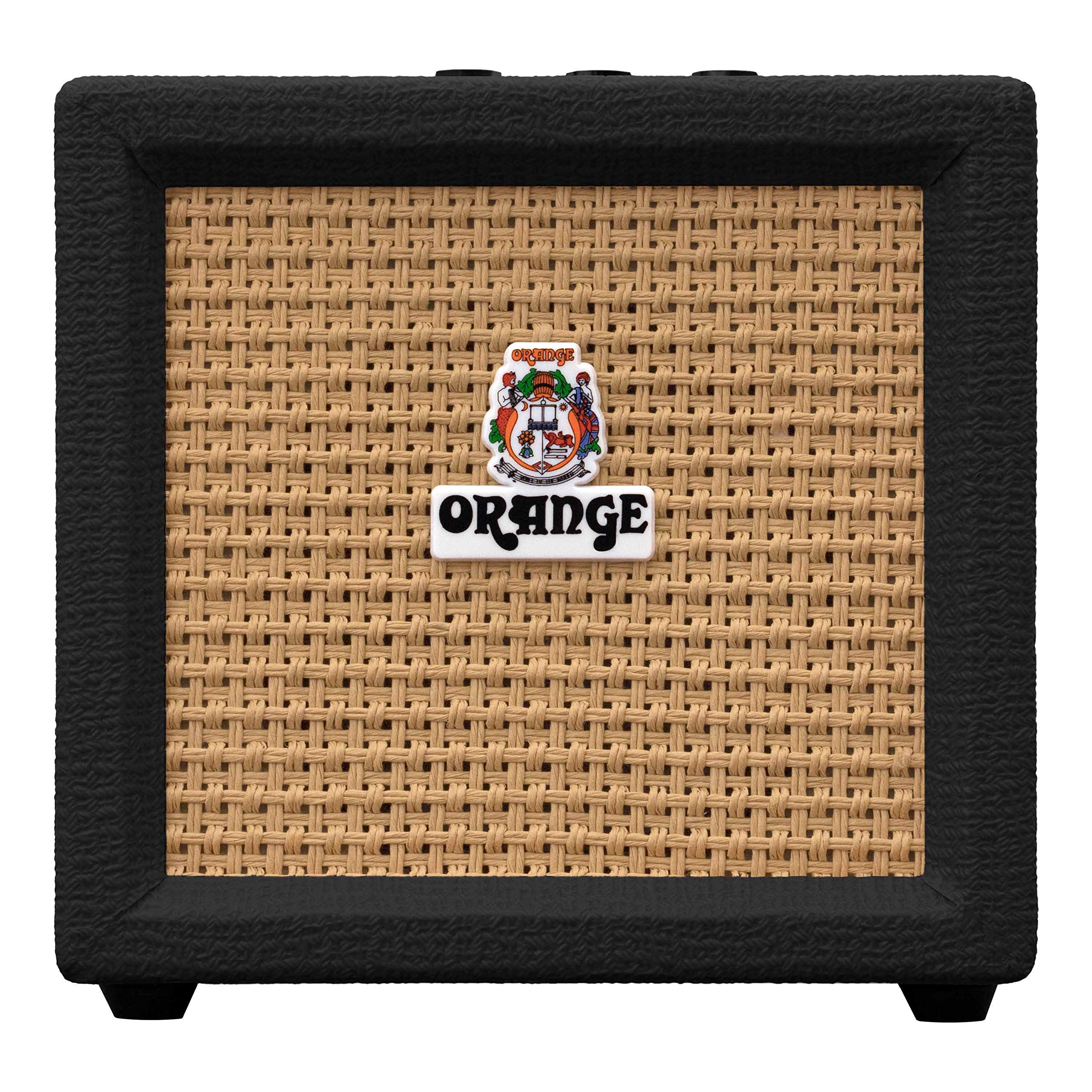 Orange Crush Mini Guitar Combo Amplifier - Black Bundle with Power Supply, Instrument Cable, Picks, and Austin Bazaar Polishing Cloth