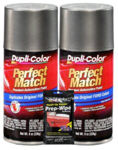 dupli-color dark shadow gray exact-match automotive paint for ford vehicles - 8 oz, bundles with prep wipe (3 items)