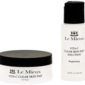 Le Mieux Vita-C Clear Skin Pad - Triple-Action Facial Exfoliant Pads with Glycolic Acid Pads & Antioxidant Vitamin C (2 oz / 30 pads)