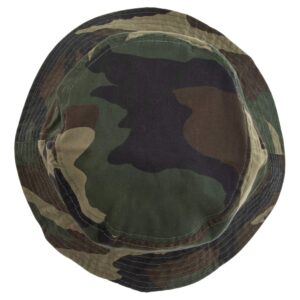 Bandana.com 65% Cotton Bucket Hat for Men, Women, Kids - Woodland Camo - Single Piece - L/EL Size - Summer Cap Fishing Hat