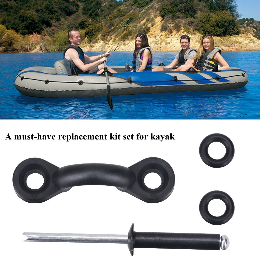 Dilwe Kayak Pad Eyes Set, and High Performance Kayak Replacement Kit Set with Nylon Pad Eyes & Rivets & Screw Nuts for Kayak