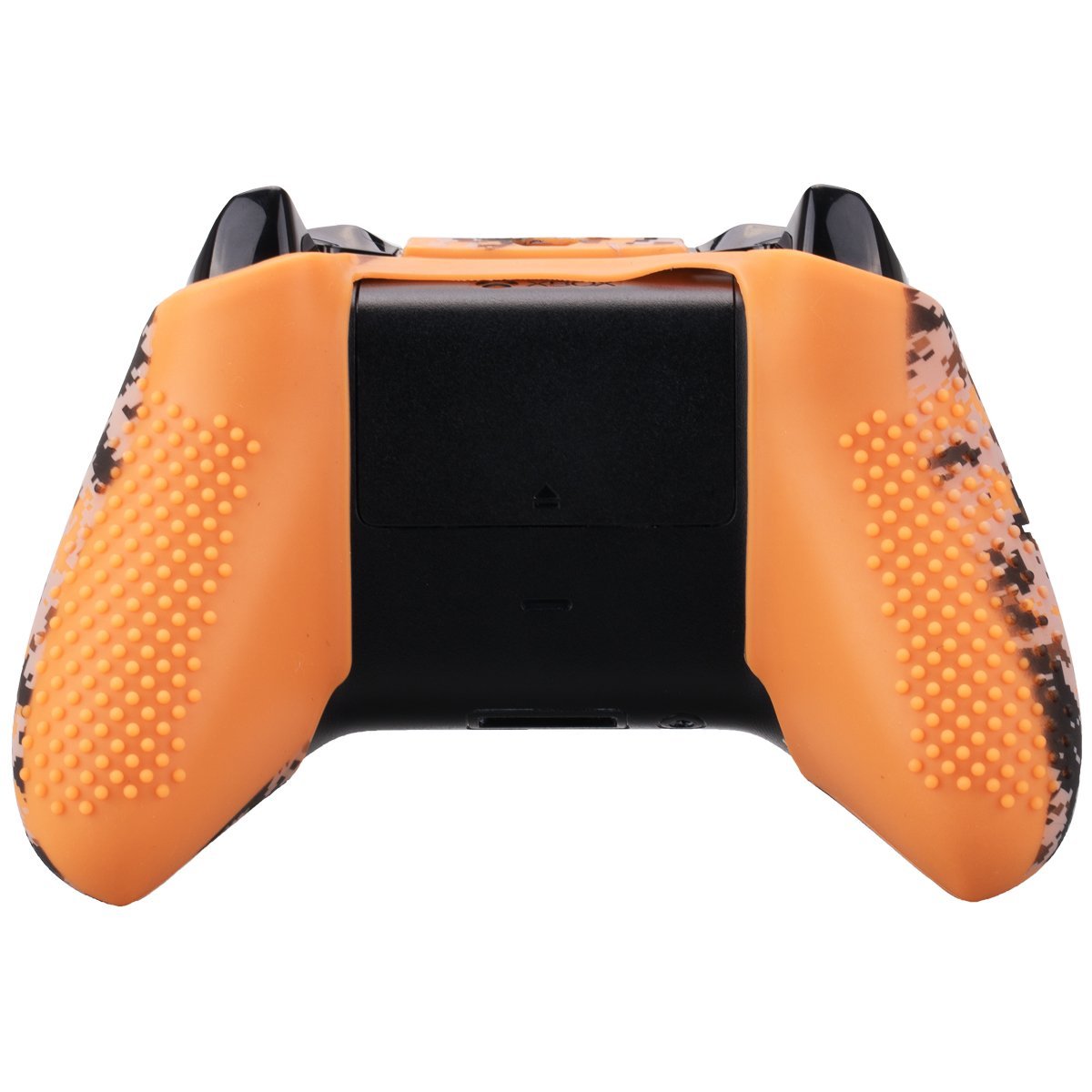 9CDeer 1 Piece of Studded Customize Digital Camo Silicone Cover Skin Sleeve Case 8 Thumb Grips for Xbox One/S/X Controller Orange Compatible with Official Stereo Headset Adapte