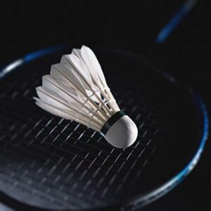 KEVENZ Goose Feather Badminton Shuttlecocks with Great Stability and Durability, High Speed Badminton Birdies,Pack of 12, White