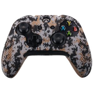 9CDeer 1 Piece of Studded Protective Customize Digital Camo Silicone Cover Skin Sleeve Case 8 Thumb Grips Analog Caps for Xbox One/S/X Controller Brown Compatible with Official Stereo Headset Adapte