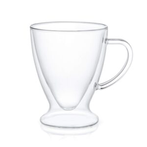 JoyJolt Declan Irish Double Wall Insulated Glass Espresso Mugs (Set of 2) -5-Ounces.