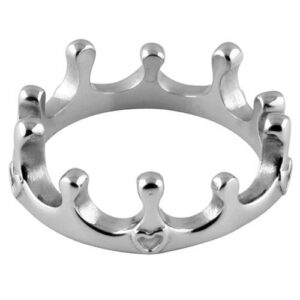 JewelryVolt Stainless Steel Ring Crown Heart Queen Casting (D 8)