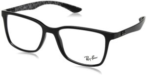 ray-ban rx8905 square prescription eyeglass frames, black/demo lens, 55 mm