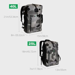 COR Surf Waterproof Backpack Dry Bag Backpack For Swimming, Boating Or Kayaking, Roll-top Design With Sonically Welded Seams And Padded Laptop Sleeve (40L, 21 x 15 x 18 Inches)