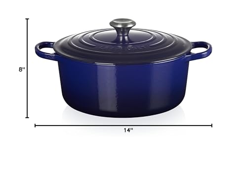 Le Creuset Enameled Cast Iron Signature Round Dutch Oven, 7.25 qt., Indigo