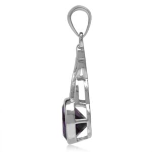 Silvershake 2.41ct. 10X8mm Natural Oval Shape African Amethyst 925 Sterling Silver Celtic Knot Pendant